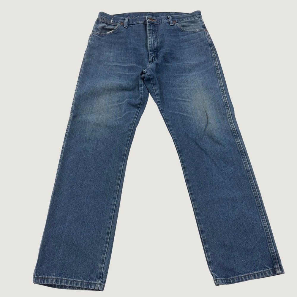 Wrangler Cowboy Cut Jeans Mens 36x32 Medium Wash Blue Original Fit Straight Leg